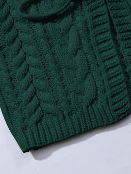 Moosta cardigan informal de manga de globo con nudo delantero de unicolor para otono/invierno