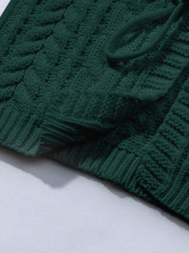 Moosta cardigan informal de manga de globo con nudo delantero de unicolor para otono/invierno