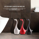 Juego de escobilla de baño independiente con forma de cisne, base de cerámica, mango largo de plástico, cepillo de limpieza de esquinas para baño, accesorio de limpieza reutilizable para el hogar.