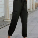 Pantalones cargo de mujer con bolsillo con solapa, cordon y cintura elastica