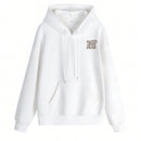 Sudadera con capucha informal con cordon y bolsillos, estampado de letras para mujer