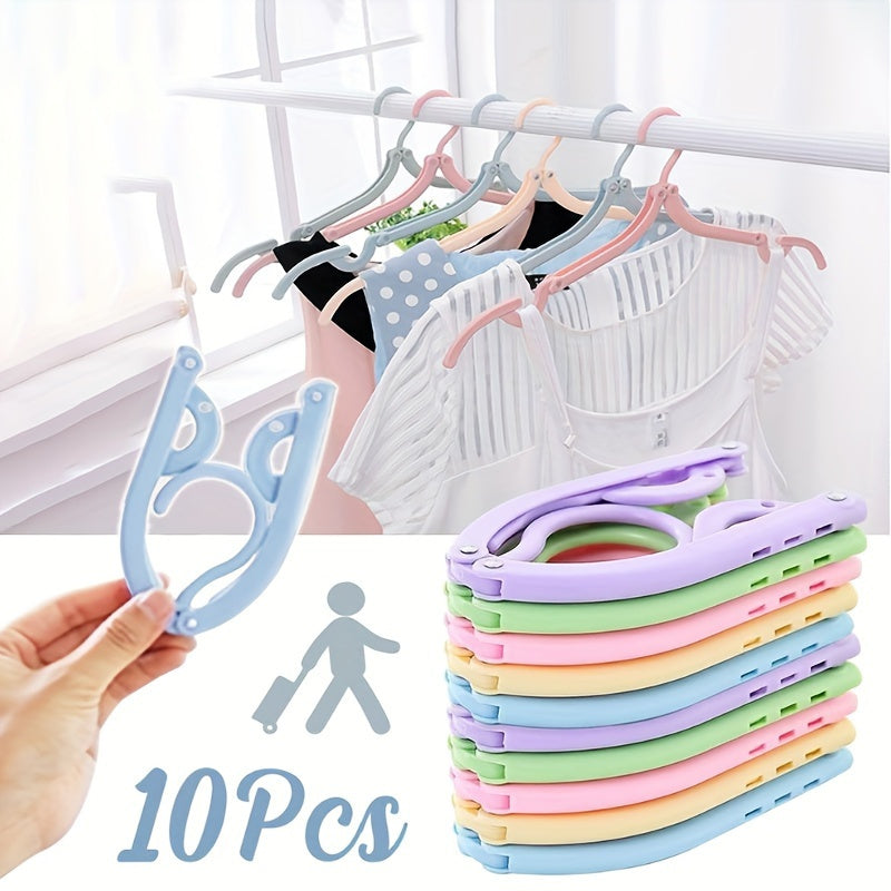 10 piezas de ganchos plegables portátiles con agarre antideslizante - Plástico duradero, ideal para viajes y uso en el hogar