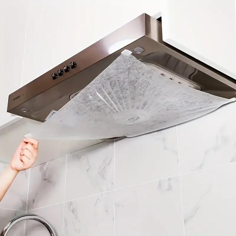 12 piezas de papel de filtro de campana extractora absorbente de aceite con pegatinas a prueba de aceite - Resistente a altas temperaturas, ajuste universal, filtrado de grasa eficiente, fácil de instalar, filtro de campana extractora