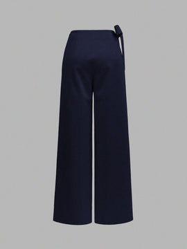 Prive pantalones anchos de cintura alta de apariencia de lino caqui para mujer