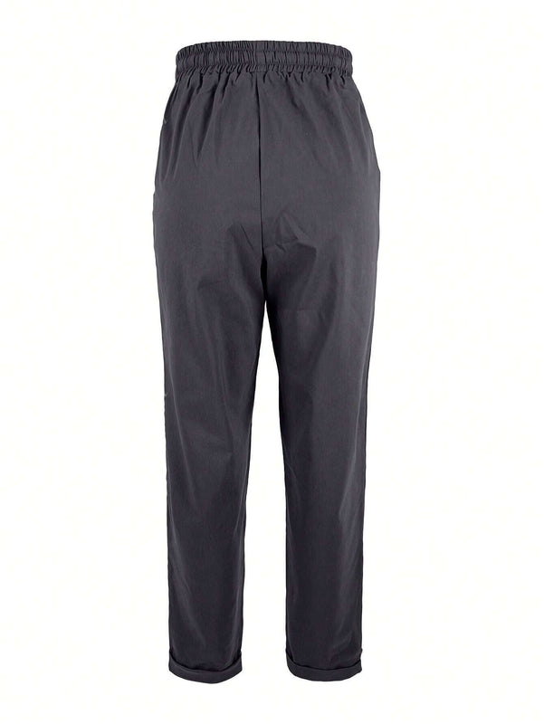 Pantalones casuales sencillos con nudo delantero para mujeres, casual diario