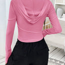 Ezwear sudadera con capucha unicolor crop