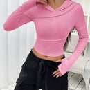 Ezwear sudadera con capucha unicolor crop