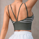 Lenceria casual de mujer con tirantes de espagueti y botones frontales a rayas, talla estandar