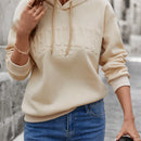 Lune sudadera con capucha casual y holgada para mujer con grafico de letra 3d