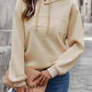 Lune sudadera con capucha casual y holgada para mujer con grafico de letra 3d