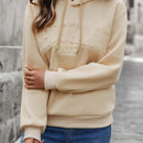Lune sudadera con capucha casual y holgada para mujer con grafico de letra 3d