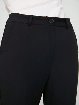 Pantalon informal negro de cintura alta tipo cigarrillo para mujer