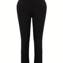 Pantalon informal negro de cintura alta tipo cigarrillo para mujer