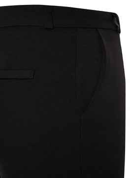 Pantalon informal negro de cintura alta tipo cigarrillo para mujer