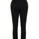 Pantalon informal negro de cintura alta tipo cigarrillo para mujer