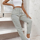 Lune pantalones de mujer casuales a rayas nauticas y entallados, para otono