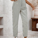 Lune pantalones de mujer casuales a rayas nauticas y entallados, para otono
