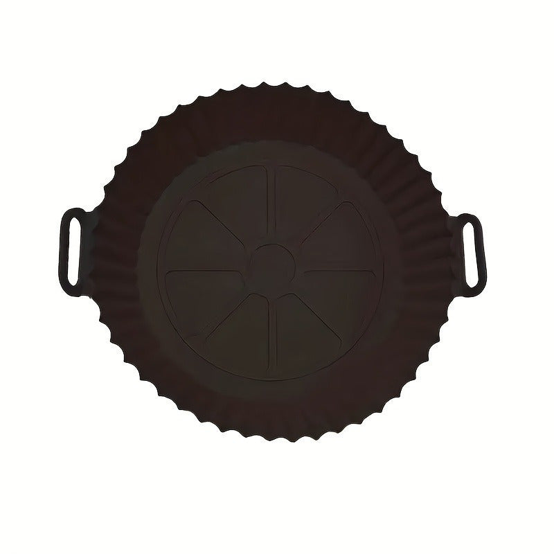 1pc Sartén de silicona multiusos para freidora, resistente al calor, de grado alimenticio, reciclable, engrosada, con tapete antiadherente para hornear, para cocina doméstica, horneado