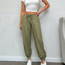 Pantalones comodos de cintura baja solidos para mujer