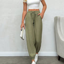 Pantalones comodos de cintura baja solidos para mujer