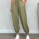 Pantalones comodos de cintura baja solidos para mujer