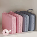 2 Piezas de Bolsas de Compresión Ahorradoras de Espacio con Cierre Seguro y Diseño Expandible - Tela Oxford Resistente para Ropa, Mantas, Viajes y Mudanzas - Organizador Multiusos (Rosa Pastel/Blanco, Gris/), Almacenamiento Bajo la Cama, Forma Compacta,