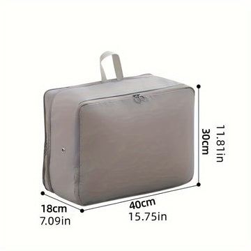 2 Piezas de Bolsas de Compresión Ahorradoras de Espacio con Cierre Seguro y Diseño Expandible - Tela Oxford Resistente para Ropa, Mantas, Viajes y Mudanzas - Organizador Multiusos (Rosa Pastel/Blanco, Gris/), Almacenamiento Bajo la Cama, Forma Compacta,
