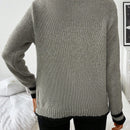 Frenchy blusa informal de mangas largas con botones delanteros y ribete de contraste para mujeres