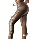 Prive leggings deportivos informales, sin costuras, de cintura alta, con parches brillantes, para mujeres para hacer ejercicio y estar en forma