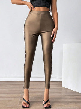 Prive leggings deportivos informales, sin costuras, de cintura alta, con parches brillantes, para mujeres para hacer ejercicio y estar en forma