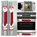 Cubiertas festivas para manijas de horno y refrigerador de Navidad - Poliéster, sin batería, perfectas para la decoración navideña del hogar