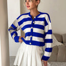 Cardigan holgado con botones frontales y hombros caidos, adecuado para otono e invierno, para mujer