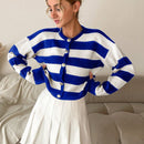Cardigan holgado con botones frontales y hombros caidos, adecuado para otono e invierno, para mujer