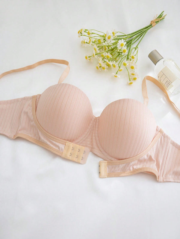 Conjunto de 5 piezas de sujetadores minimalistas de unicolor para mujer