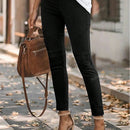Pantalones pitillo de unicolor minimalistas para mujer para el otono