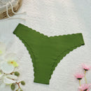 Set de 10 bragas triangulares de mujer con borde ondulado, sexy y comodas, con estampado