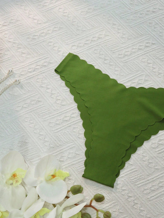 Set de 10 bragas triangulares de mujer con borde ondulado, sexy y comodas, con estampado