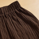 Essnce pantalones casuales de pernera ancha de 7/8 con textura y cintura anudada de unicolor para mujer