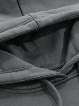 Dazy sudadera con capucha corta de unicolor informal para mujer, de manga larga, para otono/invierno