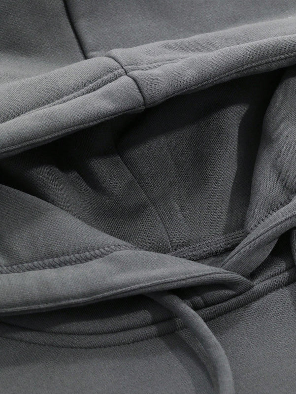 Dazy sudadera con capucha corta de unicolor informal para mujer, de manga larga, para otono/invierno