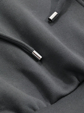 Dazy sudadera con capucha corta de unicolor informal para mujer, de manga larga, para otono/invierno