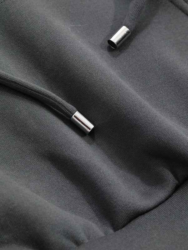 Dazy sudadera con capucha corta de unicolor informal para mujer, de manga larga, para otono/invierno