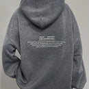 Dazy sudadera larga con capucha, holgada, con cordon y estampado de eslogan casual para mujer, otono