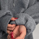Dazy sudadera larga con capucha, holgada, con cordon y estampado de eslogan casual para mujer, otono
