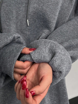 Dazy sudadera con capucha de manga larga con estampado de letras minimalista, uso diario informal