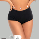 1 pieza bragas de alto de cintura absorbentes y a prueba de fugas en color negro para mujeres, ropa interior menstrual con ajuste elastico y comodo