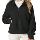 Sudaderas con media cremallera para mujer, sudaderas con capucha cropped, sudaderas de forro polar