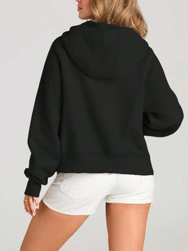 Sudaderas con media cremallera para mujer, sudaderas con capucha cropped, sudaderas de forro polar