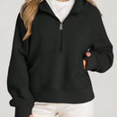 Sudaderas con media cremallera para mujer, sudaderas con capucha cropped, sudaderas de forro polar