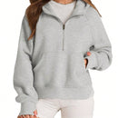 Sudaderas con media cremallera para mujer, sudaderas con capucha cropped, sudaderas de forro polar